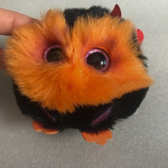 Ty Puffies (Beanie Balls) - WHODINI the 2023 Halloween Orange Owl (3 inch) - Picture 3 of 12
